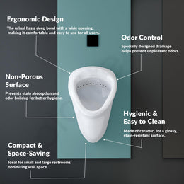 Plantex Ceramic Urinal Pot for Men/Wall Mount Urinal Pot for Gents/Male/Boy/Toilet for Washroom - (2091, White)