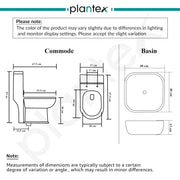 Plantex Ceramic Commode with Washbasin/Rimless Washdown Commode for Toilet/S Trap Western Toilet Combo/Bathroom Wash Basin - (Matt Black)