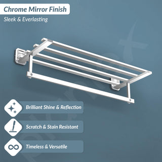 Plantex Stainless Steel 304 Grade Bathroom Towel Holder/Towel Rack/Cloth Hanger/Towel Bar/Bathroom Accessories (24-inch) Chrome