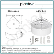 Plantex Ceramic Wall Hung Basin/Corner Bathroom Basin/Wall Mounted Wash Basin/Sink for Living Room (Eva, White)