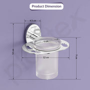 Plantex 304 Grade Stainless Steel Tumbler Holder Stand with Space for Toothbrush Holder/Bathroom Accessories - Olive (Chrome)