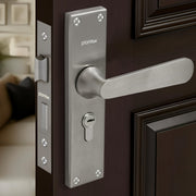 Plantex Stainless Steel Door Lock Handle Set/6-Lever Lock Mechanism with 3 Years of Warranty/Mortise Lock with 3 Keys, Brass Lock Body & Cylinder - (Matt)