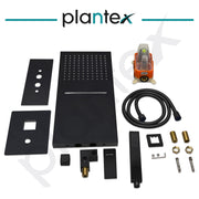 Plantex Solid Brass Shower Panel for Bathroom/3 in 1 Bathroom Shower Set/Handshower with Waterfall Outlet/Overhead Shower with Dual Function -Black