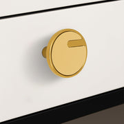 Plantex Knobs for Drawers/Drawer Knobs/Round Knob for Cabinets/Pull-Push Knob for Kitchen/Bedroom/Drawer - Pack of 1 (SH-433, Gold & Gold Matt)