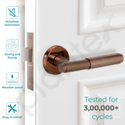 Plantex Heavy Duty Door Lock – Bathroom Door Lock/Mortise Keyless Handle Set for Home/Bathroom/Store Room/Balcony/Office with Baby Latch (603 - PVD Rose Gold)