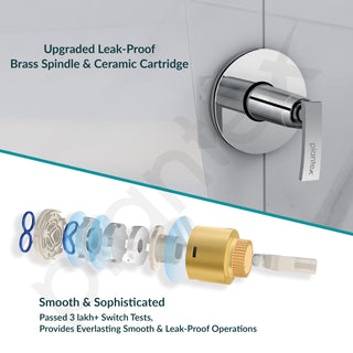 Plantex Pure Brass COL-1006 Angular Concealed Stop Cock/Concealed Stop Valve Tap For Bathroom With Teflon Tape & Brass Adjustable Wall Flange – 15 mm (Mirror-Chrome Finish)