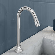 Plantex Pure Brass Mouth Flow Swan Neck Pillar Cock Water Tap with Teflon Tape/Tabletop Basin Tap with 7 Year Warranty (MAG-1204-Chrome)