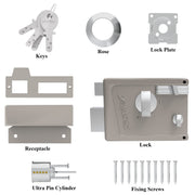 Plantex Heavy Duty Night Latch Door Lock with Key & Knob for Main Door/Inside Opening for Home,Hotel,Office - Pack of 1 (Matt)