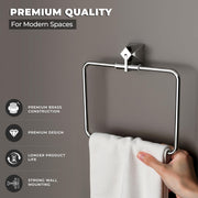 Plantex Towel Ring for Bathroom/Pure Brass Towel Holder/Towel Stand/Hanger/Bathroom Accessories - Pack of 1 (APS-ASC-05, Chrome)