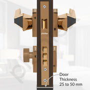 Plantex Brass, Zinc Mortise Door Lock For Main Door/Premium Handle Lock Set For Home With 3 Years Warranty (Rose Gold & Black)