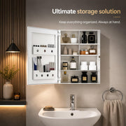 Plantex Acrylonitrile Butadiene Styrene Durable Bathroom Cabinet with Mirror/Premium Multipurpose Bathroom Mirror with Storage/Mirror with Shelf (14X18 Inch-White)