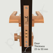Plantex Premium Door Lock with 3 Years of Warranty/Main Door Lock for Home/Mortise Lock for Door - Main Door Lock Set (7094 - Pvd Choco & Satin Black Matt)