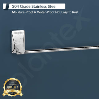 Plantex 304 Grade Stainless Steel Single Towel Rod/Towel Holder for Bathroom/Towel Rack/Bathroom Accessories, Crystal (24-inch) Chrome
