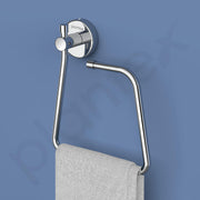 Plantex Stainless Steel Towel Ring for Bathroom/Napkin-Towel Hanger/Wash Basin/Bathroom Accessories - (Chrome-Rectangle) - Pack of 2