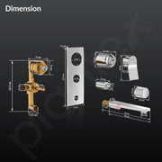 Plantex Pure Brass Concealed Wall mixer with Spout And Exposed Part Kit/Wall Mixer for Bathroom with Thermostatic Spindle Hot and Cold/7 Year Manufacturer's Warranty- Chrome(APS-1539)