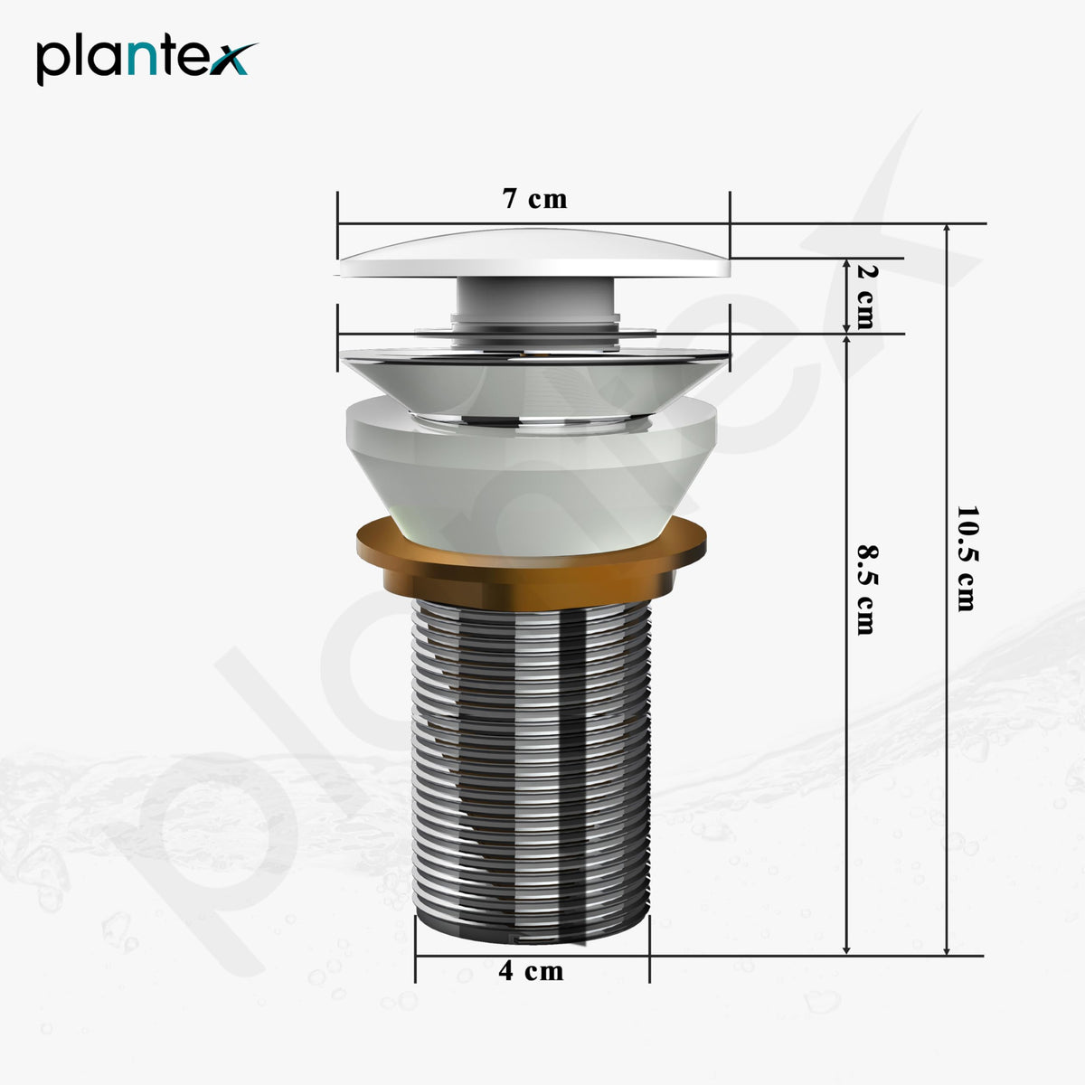 Plantex Pure Brass Chrome Plated 3 inch Full Thread Pop up Coupling fo ...