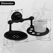 Plantex 304 Stainless Steel Skyllo Soap and Brush Holder Stand for Bathroom and Wash Basin (Black)