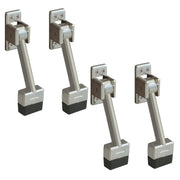 Plantex Door Stopper for Home/Stopper for Doors with Rubber Grip/Gate Stopper for Door - (5 Inch,Pack of 4) Silver Matt