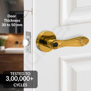 Plantex Heavy-Duty Door Lock - Bathroom Door Lock/Mortise Keyless Handle Set for Home/Bathroom/Balcony/Store Room - (DTM-628, PVD Gold)