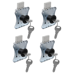 Plantex Drawer Lock/20mm Brass Lock for Cupboard/Multipurpose Cupboard Lock with Key for Home/Office - Pack of 4 (Black)