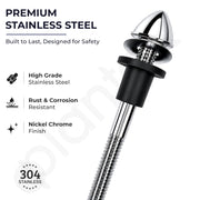 Plantex Rack Bolt for Wall Hung Commode/Stainless Steel EWC – 7 Inch, 16mm Thick Heavy Duty Wall Mount Commode Bolt Set with Complete Installation Accessories – Chrome