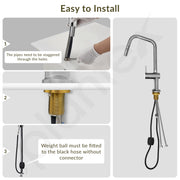 Plantex Single Lever Pull-Down Kitchen Sink Tap/Sink Mixer Tap Hot and Cold/360Ãƒâ€šÃ‚Â° Swivel Spout Faucet for Kitchen - Deck Mounted - (8991-Chrome)