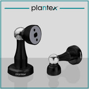 Plantex Stainless Steel 360 Degree 4 inch Door Magnet Stopper for Home/Office/Hotel Wall and Floor Mounted Soft-Catcher to Hold Wooden/Glass/PVC Door - Pack of 2 (Black Finish)