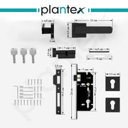 Plantex Triple Security Door Lock for Home/Main Door Lock Set with 3 Years of Warranty/Mortise Lock for Door with Brass Lock Body & Cylinder (7125, Z Black & DC Black)