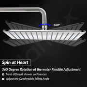 Plantex Stainless Steel Shower head for Bathroom 12 x 12 inch with Water Saving Techonology/Rain Flow Overhead Shower without Arm/Bathroom Showers - (Elegance-Chrome)