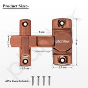 Plantex Door Latch/Flip Latch Lock for Door/Chitkani/Lock Latch for Main Door/Baby Latch for Bathroom/Bedroom/Balcony/Door Stopper - Pack of 3 (Rose Gold)