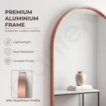 Plantex Aluminium Frame Mirror for Bathroom/Wall Mount Capsule Mirror for Bedroom/Dressing Room/Living Room/Entryway - (Rose Gold, 22x36 Inch)