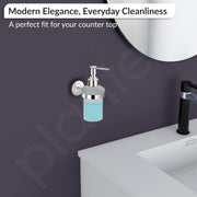 Plantex Brezza Stainless Steel Glass Liquid Soap Dispenser/Shampoo Dispenser/Handwash Dispenser/Bathroom Accessories - Chrome