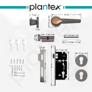 Plantex Heavy Duty Door Lock/Main Door Mortise Lock Handle/Handle Set for Home/Office/Door Accessories - (PT-012, Satin Black & Rose Gold)