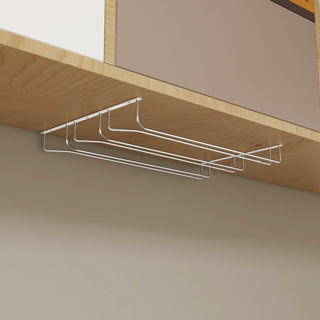 Plantex Wine Glass Rack/Holder Upside Down Glass Hanging Organizer/Glass Hanging Stand For Pubs/Kitchen/Bars (L20 X W13 Inches - Triple Line), Hanging Shelves