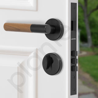 Plantex Main Door Lock/Mortise Lock for Door with 3 Years of Warranty - Robust Door Lock for Home with Brass Lock Body & Cylinder (Black & Wood Finish)
