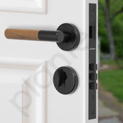 Plantex Main Door Lock/Mortise Lock for Door with 3 Years of Warranty - Robust Door Lock for Home with Brass Lock Body & Cylinder (Black & Wood Finish)