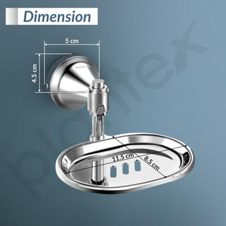 Plantex 304 Grade Stainless Steel Soap Dish/Soap Stand/Soap Tray/Soap Holder for Bathroom Accessories - Niko (Chrome)