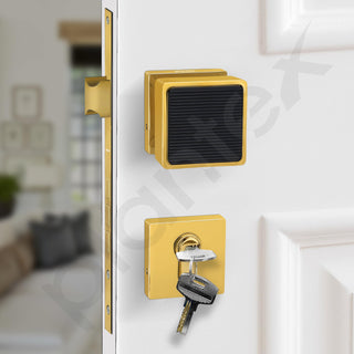 Plantex Heavy Duty Door Lock/Main Door Mortise Lock Handle/Handle Set for Home/Office/Door Accessories - (PT-011, Gold & Black)