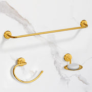 Plantex 304 Grade Stainless Steel Bathroom Accessories Set of 3 - Towel Hanger/Napking Holder/Dual Soap Holder for Bathroom - Daizy (Golden)