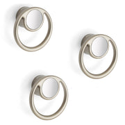 Plantex Drawer Knobs/Ring Drawer Kadi/Pull-Push Knobs for Kitchen/Bedroom Drawer - Pack of 3 (Satin White & Chrome)