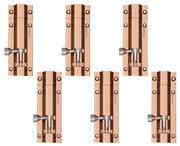Plantex Stainless Steel 4 inch Tower Bolt/Tower Bolt for Home,Offices Doors and Windows/Tower Bolt for Main Door/Door Latch/Kundi/Chitakini/Door Latch for Windows (Rose Gold, Pack of 6)
