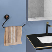Plantex Towel Hanger for Bathroom/Solid Brass & SS-304 Grade Napkin Holder for Wash Basin/Napkin Hanger/Kitchen/Bathroom Accessories - (Matt Black & Rose Gold)
