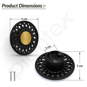 Plantex Drawer Knobs/Cabinet Knob/Round Knobs for Drawer Cabinets/Pull-Push Knob for Home/Office Drawer - Pack of 4 (Black)