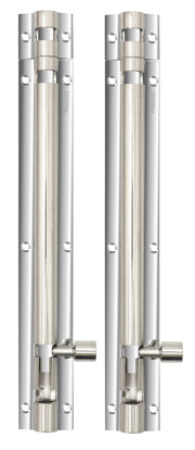 Plantex Heavy Duty 8-inch Joint-Less Tower Bolt for Wooden and PVC Doors for Home Main Door/Bathroom/Windows/Wardrobe - Pack of 2 (703, Silver - Chrome)