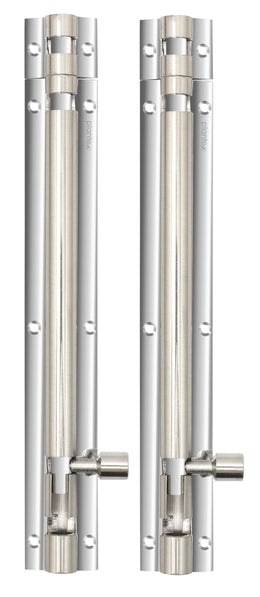 Plantex Heavy Duty 8-inch Joint-Less Tower Bolt for Wooden and PVC Doors for Home Main Door/Bathroom/Windows/Wardrobe - Pack of 2 (703, Silver - Chrome)