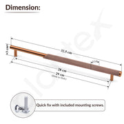 Plantex Stainless Steel & Aluminium Cabinet Handle/288mm Wardrobe Handle for Home/Cupboard Door Pull-Push Handles for Office - Pack of 2 (Rose Gold)