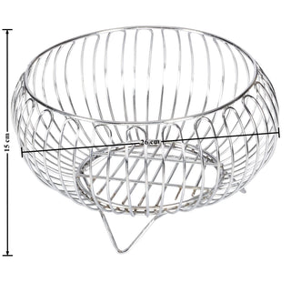 Planet Stainless Steel Fruit Basket for Dining Table/Vegetable Stand/Kitchen Potato Tomato Onion Fruits Bowl, Kitchen Basket for Storage/Fruit (Chrome)