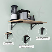 Plantex 16 Inch Foldable Shelf Bracket/GI Steel Multipurpose Bracket/L Bracket/Space Saving Bracket for Wall/Folding Table Bracket for Home & Office (Pair of 1, Black)