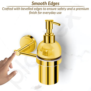 Plantex 304 Grade Stainless Steel Hand Wash Holder for Wash Basin Liquid Soap Dispenser/Bathroom Accessories - Oreo (Gold)