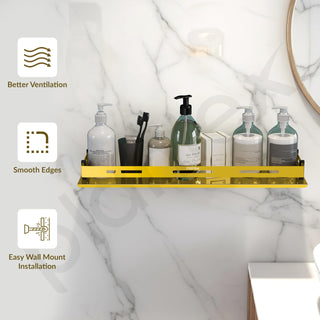 Plantex Shelf for Bathroom/Stainless Steel Shelf/Multipurose Shelf for Bathroom/Bathroom Accessoriece - (18 x 5 Inch, PVD Gold)